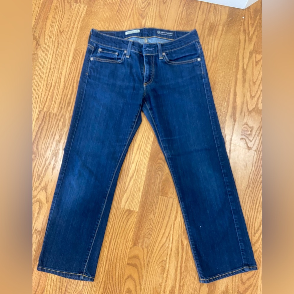 AG Adriano Goldschmied the Tomboy Crop Deep Indigo Jeans 27